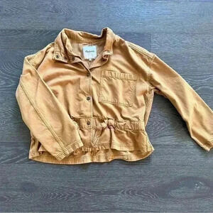 Madewell Southlake Military Jacket Lightweight Drapey Mustard Yellow Sz Small